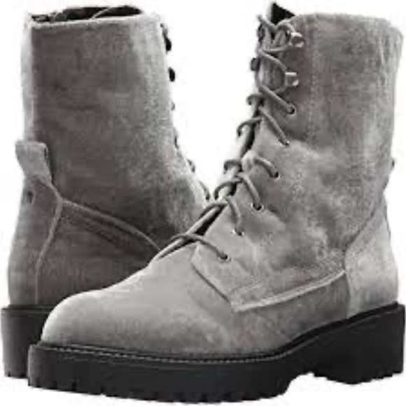 New Report Rubin Velvet Combat Boot in Gray size 8 - Picture 3 of 3